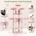 thumbnail image 4 of Big Pink 80" Cat Tower for Multiple Cats with Scratching Posts, Hammock & 3 Perches, 4 of 8