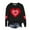 Black, variant on Women's Valentine's Day Sweatshirts Plus Size Long Sleeve Fleece Lined Fall Tops Loose Comfy Crew Neck Pullover Shirts Cute Heart Print Valentine Blouses for Women