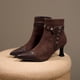 thumbnail image 4 of NECHOLOGY Botas Mujer Adulto Femenino Zapatos Botines de mujer Zapatos De Tacón Para Mujer Y Botines Botas De Moda De Cuero De Tacón De Otoño E Invierno (Brown, 6.50), 4 of 6