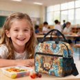 thumbnail image 4 of Xoenoiee Boho Mandala Highland Cattle Print 3 In 1 Backpack and Lunch Box for Girls Boys Elementary School Bags with Pencil Case for Kindergarten Primary School Bookbag Rucksack Back to School Gift, 4 of 6
