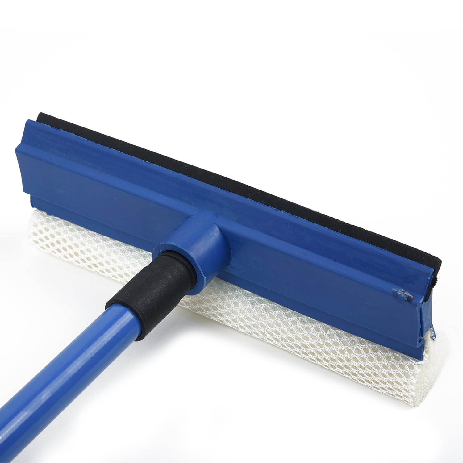 2 In1 Telescopic Extendable Window Cleaning Squeegee Cleaner Wiper Handle  Washer Scrubber 