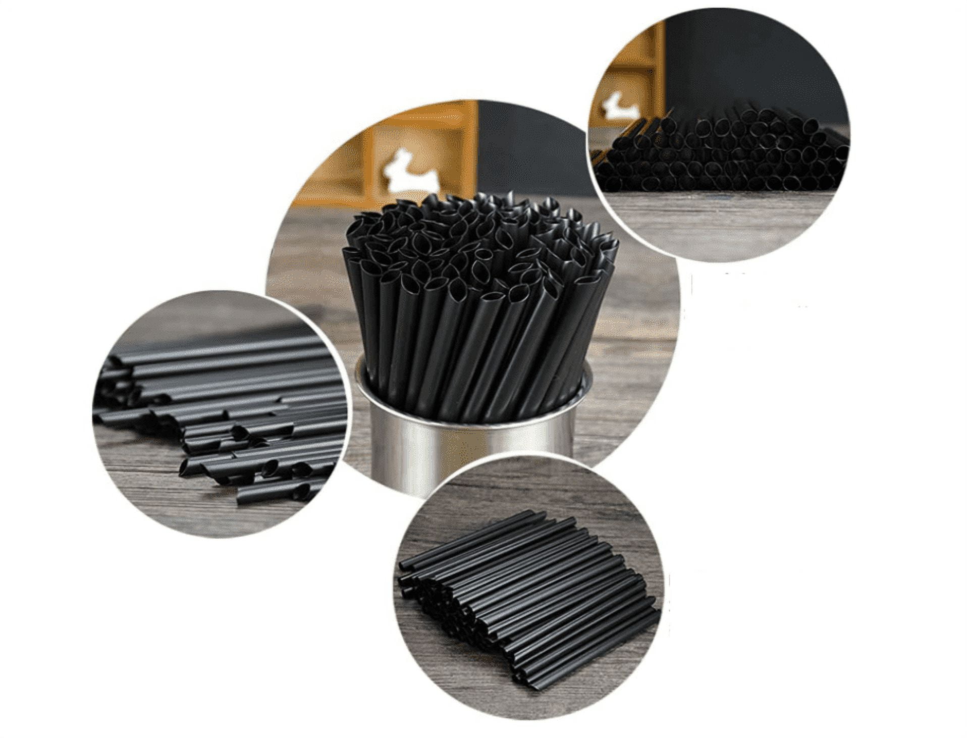 Reusable Metal Boba Straws & Black Smoothie Straws 50Pack.NiceCaTeLe 0.5  Wide Jumbo Stainless Steel Fat Straws in Bulk for Bubble Tea/Tapioca Pearl