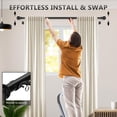 thumbnail image 4 of Heavy Duty Black Curtain Rod for Sliding Glass Doors, Adjustable 72 to 154 Inches, 1 Inch Diameter, Extra Long Renter-Friendly Design, 4 of 5