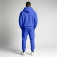 thumbnail image 5 of Zorvxlyn Mens Sweatsuits 2 Piece Set Fleece Oversized Sweatshirt Jogger Sweatpants Set Fall Winter Fuzzy Tracksuit Outfits Jogging Suit Hooded Set Blue S, 5 of 7