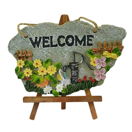 

Caihezhi Hanging Pendant Decorative Lightweight Resin Welcome Flower Pattern Door Plaques Decoration for Window