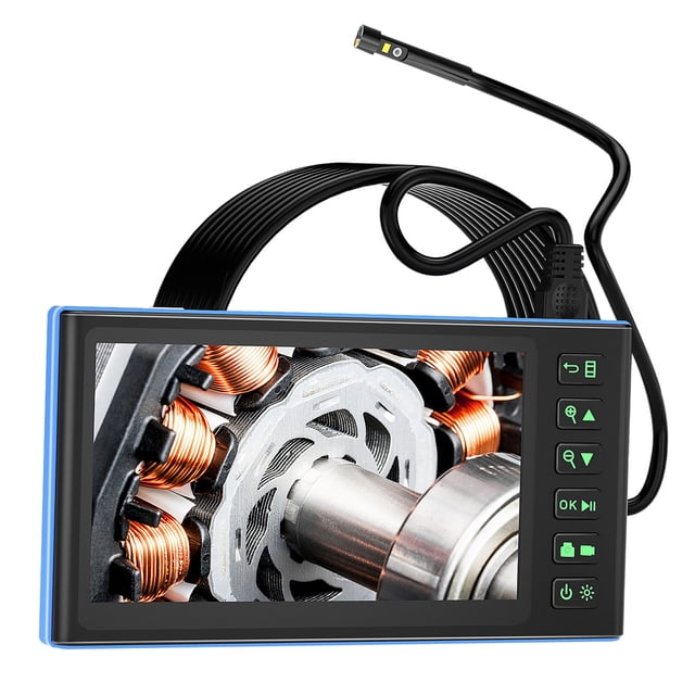 Inspection Triple Camera Endoscope with 7-inch IPS Color Screen Borescope with 8 LED Lights 1080P Photos Videos Snake Camera IP67 Waterproof 2 Million Pixels Inspection Camera with