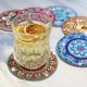 thumbnail image 4 of posavasos con pintura de diamantes con soporte, posavasos de mandala artesanales, kits de pintura de diamantes para principiantes y adultos, 4 of 5
