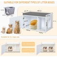 thumbnail image 4 of Litter Box Enclosure,Cat Litter Box Furniture Hidden,Storage Bench Kitty Cat Washroom,Seat Stool,Indoor Large Decorative Cat Box Cabinet Furniture Wooden,Fit Most of Litter Box(White), 4 of 7