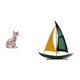 thumbnail image 1 of Figura de escritorio,Estatua de gato en estante,escritorio,oficina,decoración del hogar,Figura de velero,Escultura de velero de hierro para decoración de oficina y hogar,Estatua de barco de, 1 of 8