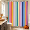 thumbnail image 2 of Colorful Farmhouse Stripes Shower Curtain, Waterproof Shower Curtains for Bathroom, Modern Abstract Art Striped Washable Fabric Bathtub Curtain Set Bath Decor with 12 Hooks Extra Long 72"x96", 2 of 8