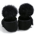 thumbnail image 2 of Infant Baby Girl Cute Pom Pom Anti-Slip Crib Shoes Pre-Walker Shoes 0-18M, 5 Colors (Black, 1/0-6 Months), 2 of 2