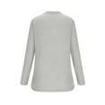 thumbnail image 5 of Elainilye Fashion Under Scrub Shirts Long Sleeve Women Spring V-Neck Pocket Bottom Shirt Solid Casual Pullover Top Blouse,Gray, 5 of 6