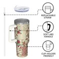 thumbnail image 4 of OBREWU Pioneer Flower Tumbler with Handle and Lid,Pioneer Flower 40oz Double Wall Vacuum Insulated Tumbler,Cups Gift for Women and Men, 4 of 7