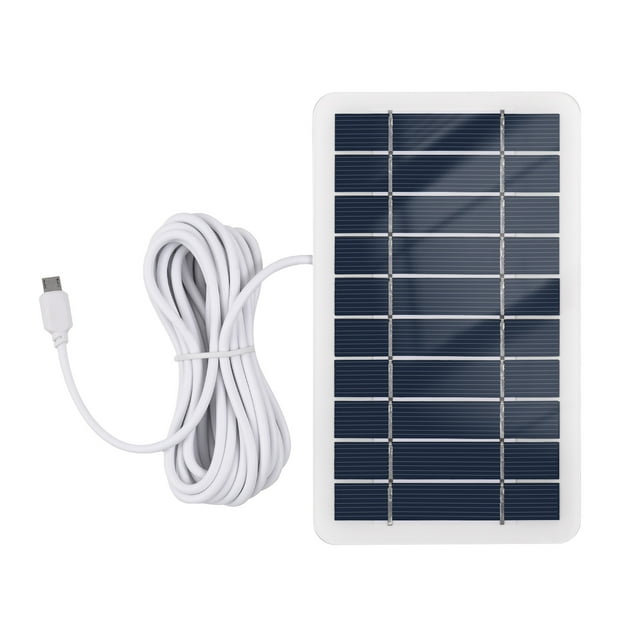 Amdohai 2W 5V Portable Solar Charger Waterproof Solar Panel Charger for Camping with Micro USB Plug for Charging Mobile Phones Mini Fans LED Light Home Monitor Camera