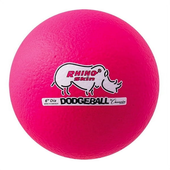 Champion Sports Rhino Skin Dodgeball (Single, Neon Pink, 6")