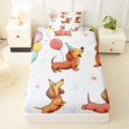 thumbnail image 3 of Homewish Dachshund Animal Twin Sheets,Colorful Balloon Heart Bedding,3-Piece,1 Fitted Sheet and 1 Pillowcase, 3 of 6