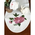 thumbnail image 5 of Crafted Creations 12" x 36" White and Blue Peony Flower Contemporary Table Runner, 5 of 8