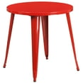 thumbnail image 4 of Flash Furniture Commercial Grade 30" Round Red Metal Indoor-Outdoor Table Set with 2 Vertical Slat Back Chairs, 4 of 5