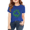 thumbnail image 4 of XIMIN Edgy Splatter Clover Kids' Girls Boys Short-Sleeve Crew Neck T-Shirt - Distressed Green Graphic, Soft St. Patrick's Day Lucky Charm Top, 4 of 7
