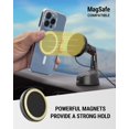 thumbnail image 5 of MEMSQRWD MagicMount Elite Soporte magnético de Carga inalámbrica para salpicadero de Coche/Parabrisas con Cargador de Coche USB-C rápido, Soporte para teléfono Celular Coatible con MagSafe, 5 of 5