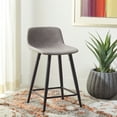 thumbnail image 2 of SAFAVIEH Asena Square Low Back Counter Stool, Grey/Black, 2 of 12