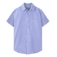 thumbnail image 6 of Leesechin Men's Casual Long Short Sleeve Button-Down Shirts Striped Cotton Dress Shirt with Pocket, 6 of 9