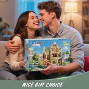 TERRAMUS University Club House Building Set with Light, 1629 Pcs City Campus Architecture Model Home Office Decor Building Blocks Kit, Creative Building Toys for Age 12+