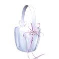 thumbnail image 1 of Bewildely Cesta de niña de flores de corazón doble de cristal con lazo de cinta de satén de lujo Kits de decoración para fiestas violeta, 1 of 6