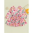 thumbnail image 5 of FEORJGP Toddler Baby Girl Valentine’s Day Dress Infant Long Sleeve Princess Dress Round Neck Party Dress Heart Print Skater Dress Cute A-Line Dress for Little Girls Daily Party Holiday, 5 of 9