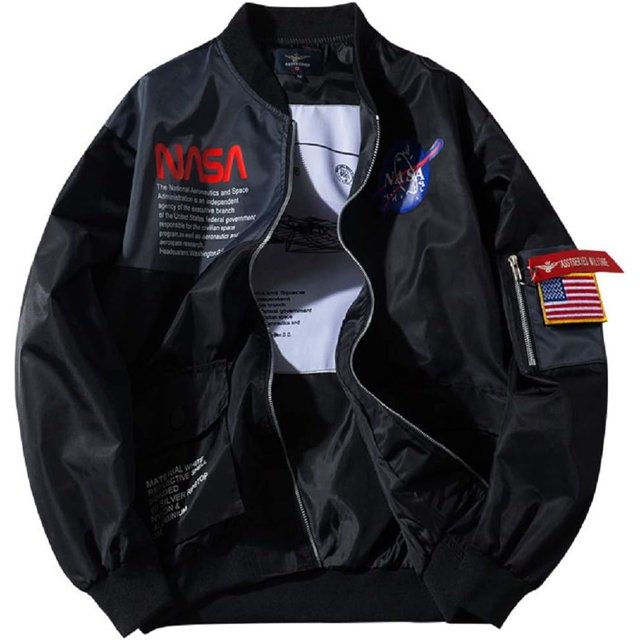 CORIRESHA Chaquetas bomber ajustadas para hombre Apollo NASA