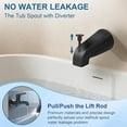 thumbnail image 4 of Universal Bathtub Tub Spout with Diverter, Fits 1/2" Slip-Fit Copper Pipe and 1/2" IPS & 3/4" IPS Thread Connections, Bathroom Bathtub Faucet with Adapters and Hex Wrench, (Matte Black), 4 of 8