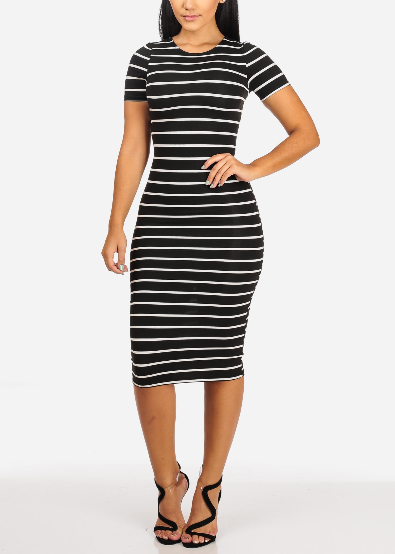 white dress below knee length