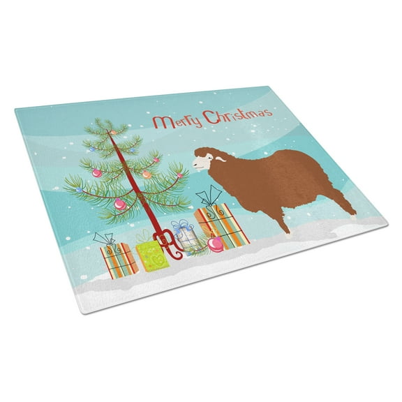 Caroline's Treasures Merino Sheep Christmas Glass Cutting Board Large
