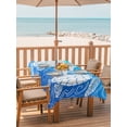 thumbnail image 3 of 52x70 Inch Outdoor Tablecloth with Umbrella Hole Zipper Rectangle Beach Sea Turtle Rectangular Tablecloths Outside Waterproof Abstract Gradient Blue Coastal Waves Patio Table Cloth Cover for Picnic, 3 of 8