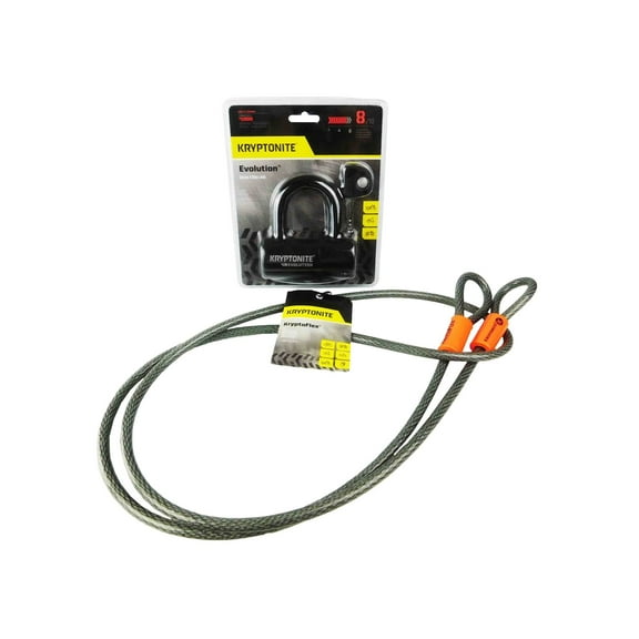 Kryptonite Evolution Series 4 Disc Lock Black and 710 7 ft Looped cable