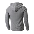 thumbnail image 5 of Men's Solid Color Stand Collar Quarter-Zip Hoodie, Casual Pullover Sweatshirt with Button Placket, Loose Fit Big & Tall Activewear, Fall Spring Gym Workout,Gray,3XL, 5 of 8