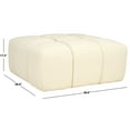 thumbnail image 3 of SAFAVIEH Couture Petryna Modern Boucle Tufted Cocktail Ottoman, Cream, 3 of 11