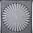 thumbnail image 2 of Bless International Indian hippie Bohemian Psychedelic Golden Blue Peacock Mandala Wall hanging Bedding Tapestry (Black White, Medium (54x60Inches)(137x152cms)), 2 of 3
