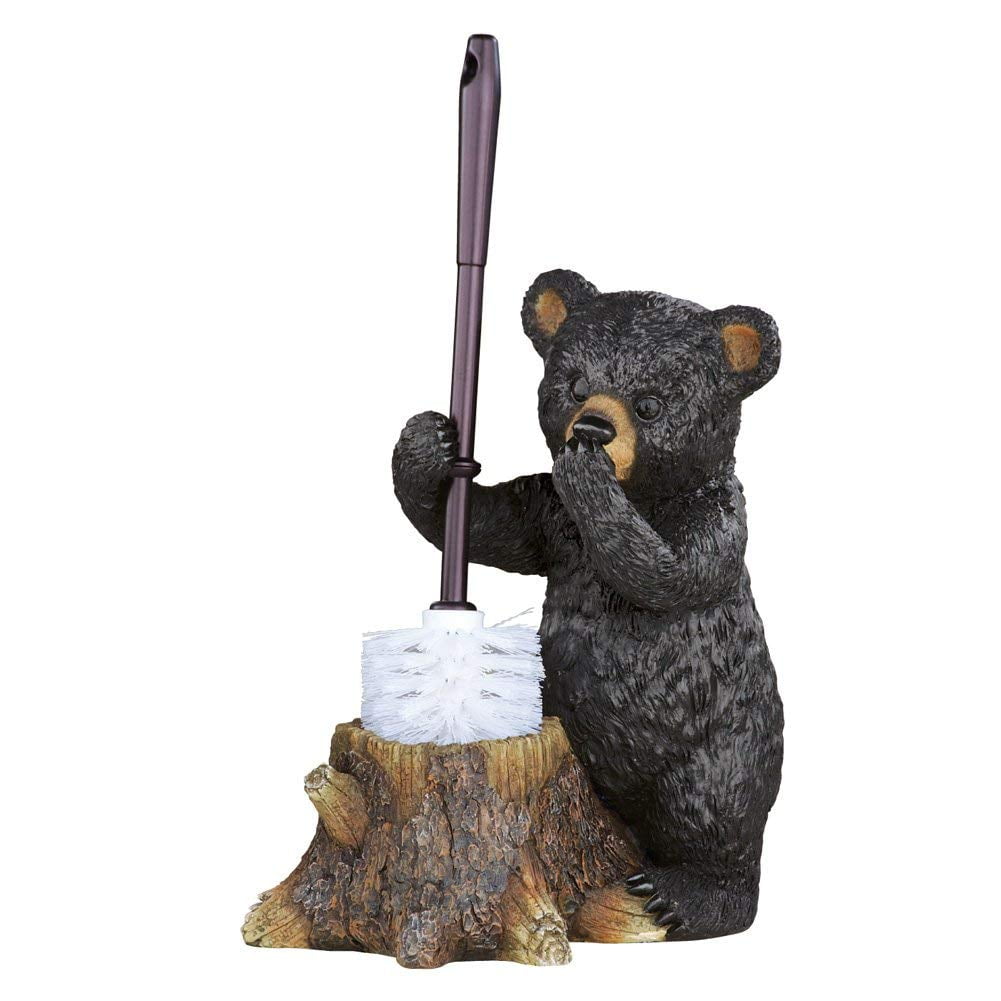 Collections Etc Woodland Bear Toilet Brush Holder, Your Northwoods