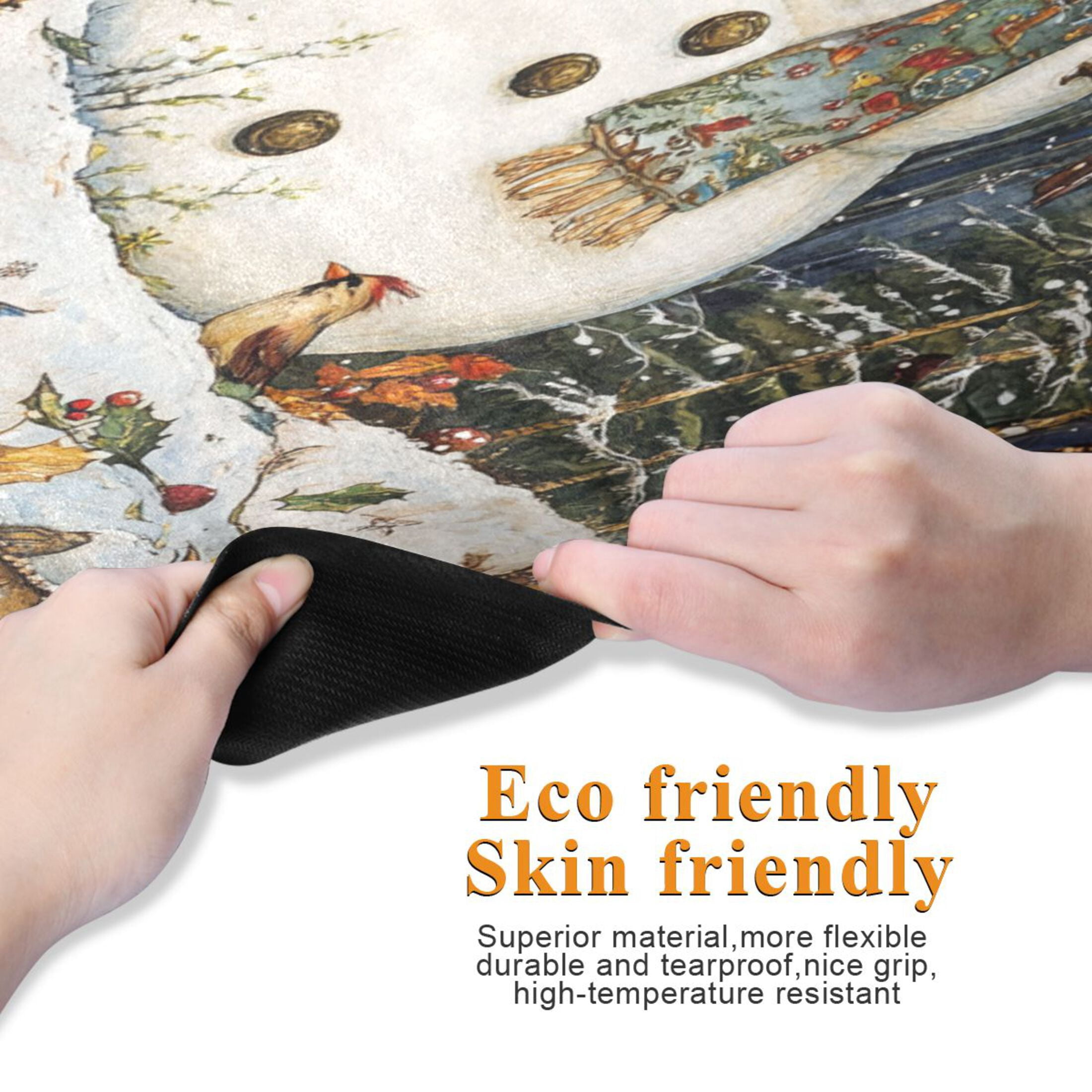 BZSMCE Yoga Mat Women Whimsical Snowman Printing Fitness Mat