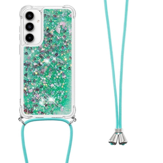 Funda FOXDOCK para Samsung Galaxy A56 con Cuerda Ajustable, Brillo Líquido, Protección Antigolpes y Lente – Ideal para Regalo
