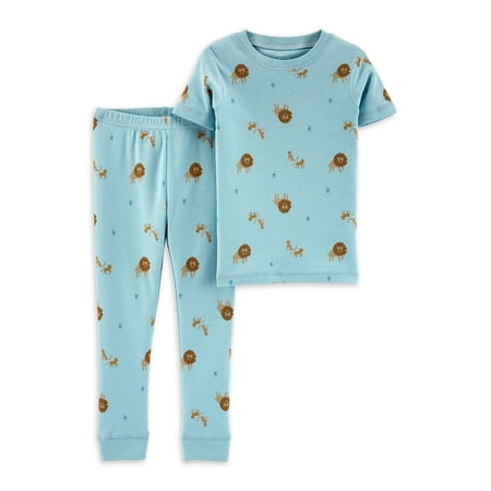 Little Planet Organic by Carter's Toddler Boy Short Sleeve Snug Fit Cotton Pajamas, 2pc Set