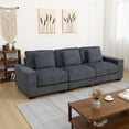thumbnail image 4 of Dark Grey Corduroy Sofa Set, Modular Sofa and Loveseat, 2 Pieces Modular Sectional Couch Set for Living Room, 4 of 5