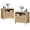Natural, variant on Eluknt 23" Modern Fluted Nightstand Set of 2 with Charging Station, 2 Drawer Bedside Table with Open Shelf, Curved Corner Storage End Table for Bedroom, Natural Oak