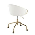 thumbnail image 3 of Indoor Home Office Furniture Claire Contemporary, Glam Task Chair In Gold Metal And Cream Velvet, 3 of 7
