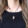 thumbnail image 2 of COAI Healing Natural Stones Black Veins Rhodonite Magatama Japanese Pendant Necklace, 2 of 5