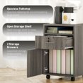 thumbnail image 4 of HOMCOM Vertical Filing Cabinet with Lockable Drawer, File Cabinet, Grey, 4 of 10