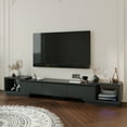 thumbnail image 3 of MONSLIPA Modern Entertainment Center with 3 Drawers, Deformable TV Stand with Open Storage for Living Room, Black, 3 of 7