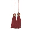thumbnail image 2 of Turkish Head Double Tassel Curtain and Drapery Tieback / Holdback, 3 3/4" Tassel (9.5cm), 27" Spread (68.5cm) # BHCT, Burgundy Red #275 (Dark Wine Red) Set of 4, 2 of 4