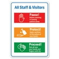 thumbnail image 1 of SignMission OS-NS-A-1218-25565 OSHA Notice Aluminum Sign - All Staff & Visitors, 1 of 1